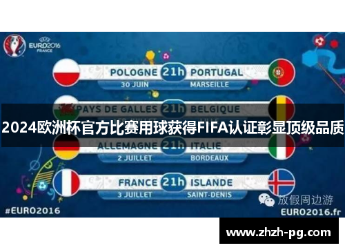 2024欧洲杯官方比赛用球获得FIFA认证彰显顶级品质